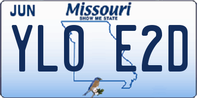 MO license plate YL0E2D