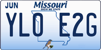 MO license plate YL0E2G