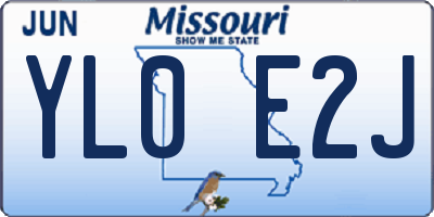 MO license plate YL0E2J