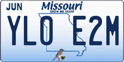 MO license plate YL0E2M