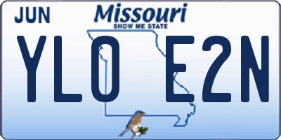 MO license plate YL0E2N