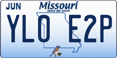 MO license plate YL0E2P