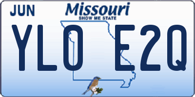 MO license plate YL0E2Q