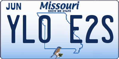 MO license plate YL0E2S