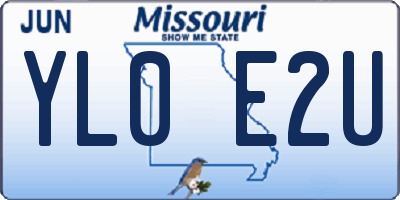 MO license plate YL0E2U