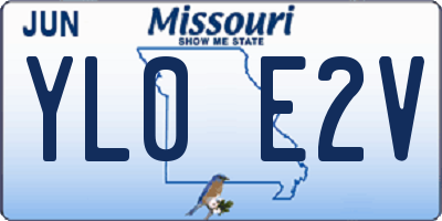 MO license plate YL0E2V