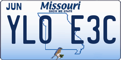 MO license plate YL0E3C