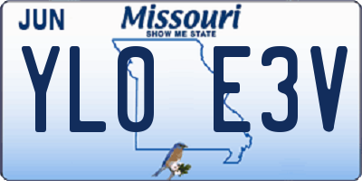 MO license plate YL0E3V