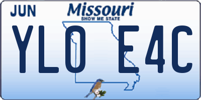 MO license plate YL0E4C