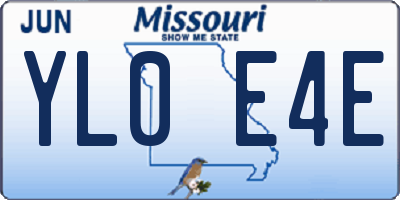 MO license plate YL0E4E