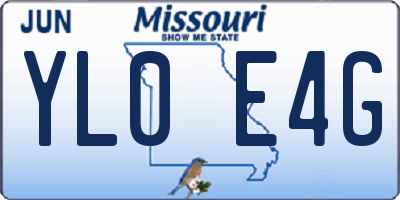 MO license plate YL0E4G