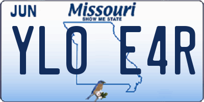 MO license plate YL0E4R