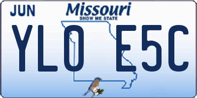 MO license plate YL0E5C