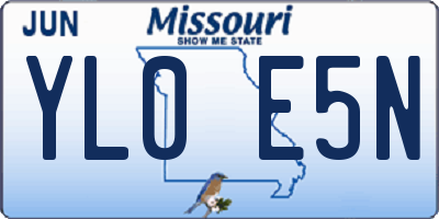 MO license plate YL0E5N