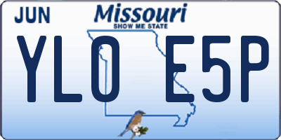 MO license plate YL0E5P