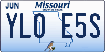 MO license plate YL0E5S