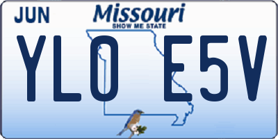 MO license plate YL0E5V