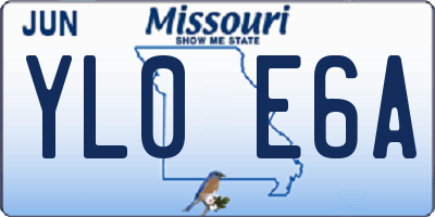 MO license plate YL0E6A