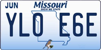 MO license plate YL0E6E