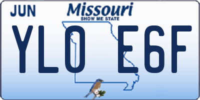 MO license plate YL0E6F