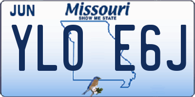 MO license plate YL0E6J