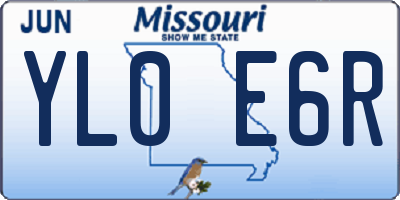 MO license plate YL0E6R