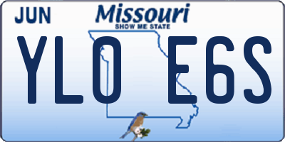 MO license plate YL0E6S