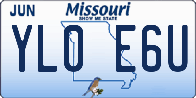 MO license plate YL0E6U