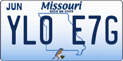MO license plate YL0E7G