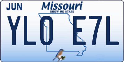MO license plate YL0E7L