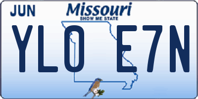 MO license plate YL0E7N