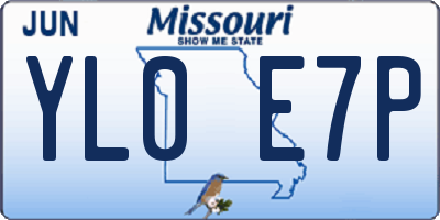 MO license plate YL0E7P