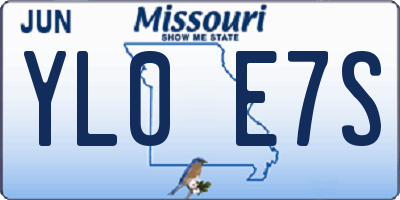 MO license plate YL0E7S