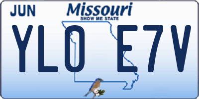 MO license plate YL0E7V