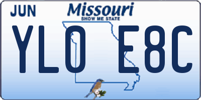 MO license plate YL0E8C
