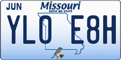MO license plate YL0E8H