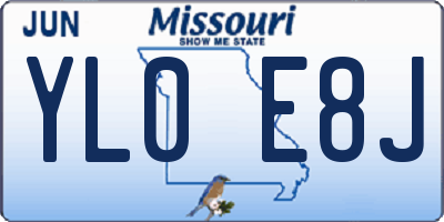 MO license plate YL0E8J