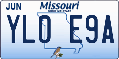 MO license plate YL0E9A