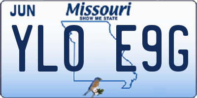MO license plate YL0E9G