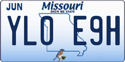 MO license plate YL0E9H