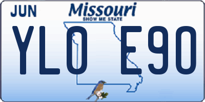 MO license plate YL0E9O