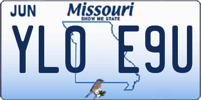 MO license plate YL0E9U