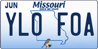 MO license plate YL0F0A