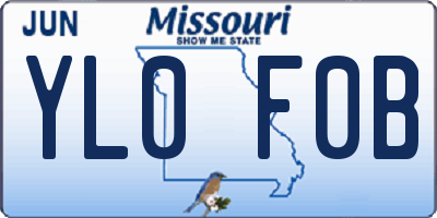 MO license plate YL0F0B