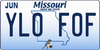 MO license plate YL0F0F