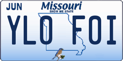 MO license plate YL0F0I
