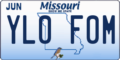 MO license plate YL0F0M
