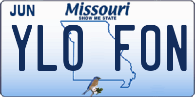 MO license plate YL0F0N