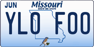 MO license plate YL0F0O