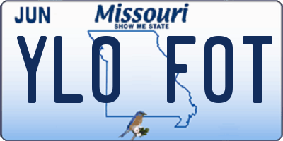 MO license plate YL0F0T